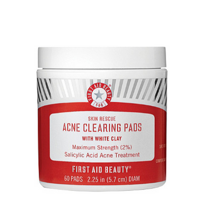 FIRST AID BEAUTY | Skin Rescue Acne Clearing Pads with White Clay - 25% off with code MAMINA