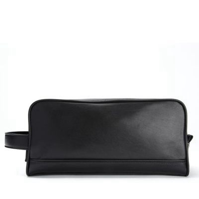 LEATHEROLOGY | Double Zip Toiletry Bag - Black Onyx