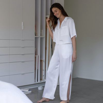 Washable Silk Button Down Pant Set